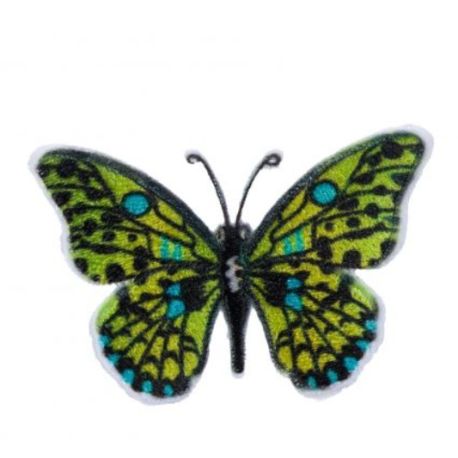 Patch Ecusson Thermocollant Papillon Coloris Vert 3 x 4,50 cm