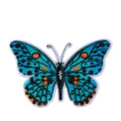 Patch Ecusson Thermocollant Papillon Coloris Bleu 3 x 4,50 cm