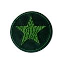Patch Ecusson Thermocollant Rond Etoile Coloris Kaki 4,50 x 4,50 cm