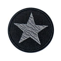 Patch Ecusson Thermocollant Rond Etoile Coloris Kaki 4,50 x 4,50 cm