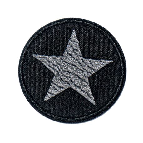 Patch Ecusson Thermocollant Rond Etoile Coloris Kaki 4,50 x 4,50 cm