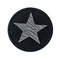 Patch Ecusson Thermocollant Rond Etoile Coloris Noir 4,50 x 4,50 cm