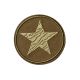Patch Ecusson Thermocollant Rond Etoile Coloris Kaki 4,50 x 4,50 cm