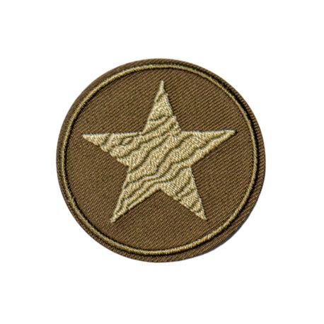Patch Ecusson Thermocollant Rond Etoile Coloris Kaki 4,50 x 4,50 cm