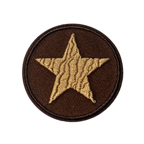 Patch Ecusson Thermocollant Rond Etoile Coloris Kaki 4,50 x 4,50 cm