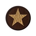 Patch Ecusson Thermocollant Rond Etoile Coloris Kaki 4,50 x 4,50 cm