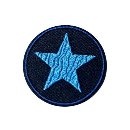 Patch Ecusson Thermocollant Rond Etoile Coloris Kaki 4,50 x 4,50 cm