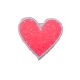 Patch Ecusson Thermocollant Coeur Rose paillettes sequins 5 x 5,50 cm