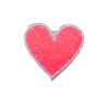Patch Ecusson Thermocollant Coeur Rose paillettes sequins 5 x 5,50 cm
