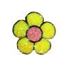 Patch Ecusson Thermocollant Fleur Marguerite Coloris Blanc paillettes sequins 5,50 x 6 cm