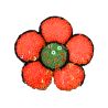 Patch Ecusson Thermocollant Fleur Marguerite Coloris Blanc paillettes sequins 5,50 x 6 cm