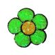 Patch Ecusson Thermocollant Fleur Marguerite Coloris Blanc paillettes sequins 5,50 x 6 cm