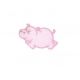 Patch Ecusson Thermocollant Hippopotame Coloris Rose 4 x 8 cm
