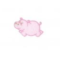 Patch Ecusson Thermocollant Hippopotame Coloris Rose 4 x 8 cm
