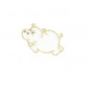 Patch Ecusson Thermocollant Hippopotame Coloris Rose 4 x 8 cm