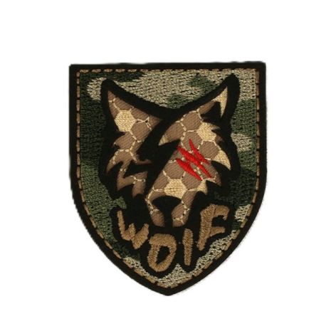 Patch Ecusson Thermocollant Loup Militaire 5 x 6 cm