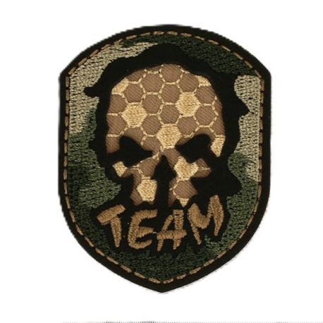 Patch Ecusson Thermocollant Tête de mort Militaire 5 x 6 cm