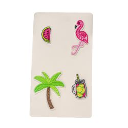 Patch Ecusson Thermocollant Lot de 4 Girly Licorne Arc en ciel Couronne