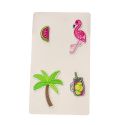 Patch Ecusson Thermocollant Lot de 4 Flamant Rose Pastèque Palmier Cocktail