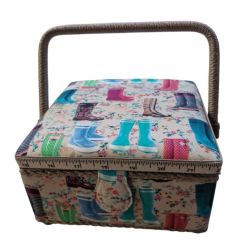 Boite à Couture avec casier de rangement Bottes de pluie 20 x 20 cm