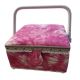 Boite à Couture avec casier de rangement Splash Rose 20 x 20 cm