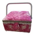 Boite à Couture avec casier de rangement Splash Rose 20 x 20 cm
