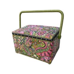 Boite à couture rectangulaire 19 x 26 cm Fleurs multicolores