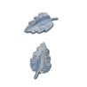 Ecusson Thermocollant 2 x Petite Feuille Plume Coloris Argenté 2 x 3 cm