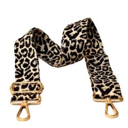 Bandoulière Léopard Chic Mousquetons Dorés Accessoire pour Sac à Main 40 mm de large, 140 cm de longueur