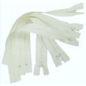 5 x Fermeture Eclair fine spirale polyester 30 cm Coloris Ecru