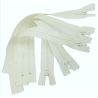 5 x Fermeture Eclair fine spirale polyester 35 cm Coloris Blanc