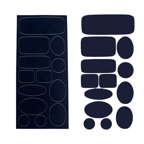 Patch Autocollant Imperméable Réparation Doudoune 13 pièces Coloris Noir