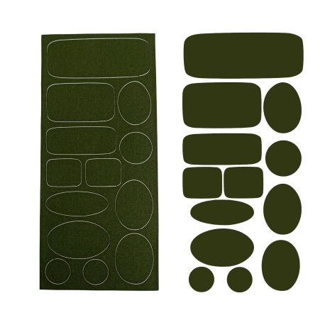 Patch Autocollant Imperméable Réparation Doudoune 13 pièces Coloris Noir