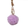Porte-Clés Pompon Fausse Fourrure Mauve Boule Fluffy avec Attache Dorée Chic