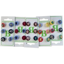 Lot de 30 Boutons animaux multicolores plastique 15 mm