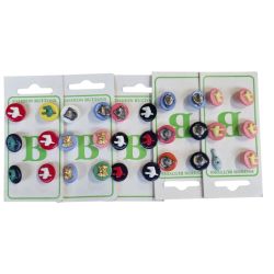Lot de 30 Boutons animaux multicolores plastique 15 mm
