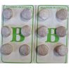 Lot de 12 Boutons blancs plastique 15 mm