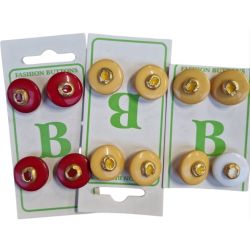 Lot de 12 Boutons blancs plastique 15 mm