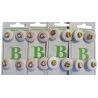 Lot de 16 Boutons roses et blancs plastique 15 et 20 mm