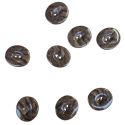 Lot de 8 boutons marrons chamarés 20 x 22 mm