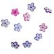 Lot 10 boutons Fleurs Seventies 15 mm