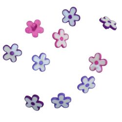 Lot 10 boutons Fleurs Seventies 15 mm