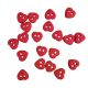 Lot de 20 Boutons Coeur Rouge 12 mm