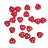 Lot de 20 Boutons Coeur Rouge 12 mm