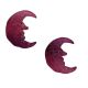 Lot de 2 Boutons Lune rose 3 cm