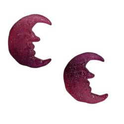 Lot de 2 Boutons Lune rose 3 cm
