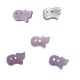 Lot 5 Boutons Chat rose 10 x 17 mm
