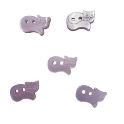 Lot 5 Boutons Chat rose 10 x 17 mm