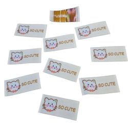 Lot de 10 Etiquettes tissées 2,50 x 5 cm Amour