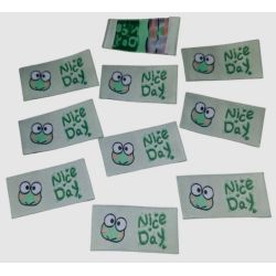 Lot de 10 Etiquettes tissées 2,50 x 5 cm Amour